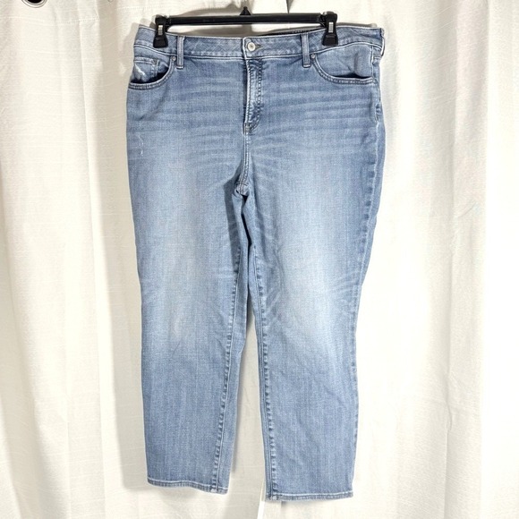 Chico Girlfriend Slim Leg Crop  Blue Women's Jeans size 16 - Picture 2 of 9